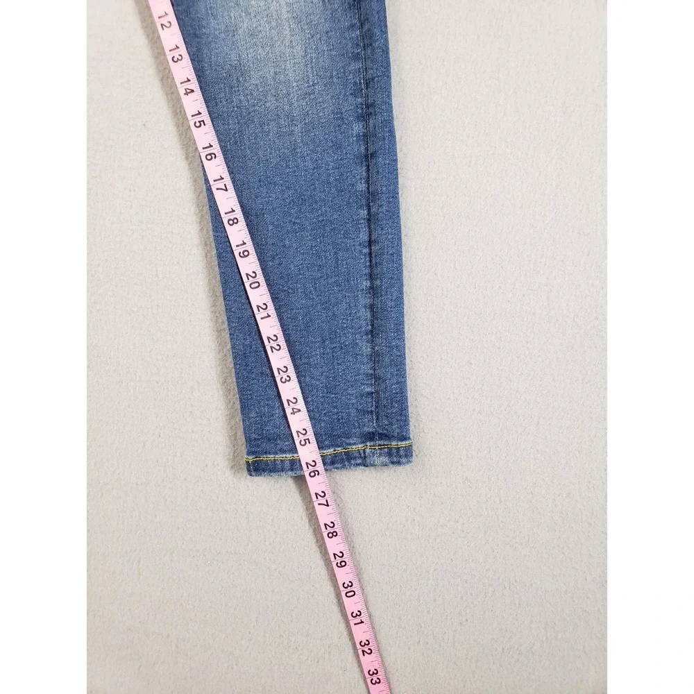 ZARA Men Jean 31 Blue Denim Skinny Mid Rise Distressed Medium Wash 5 Pocket